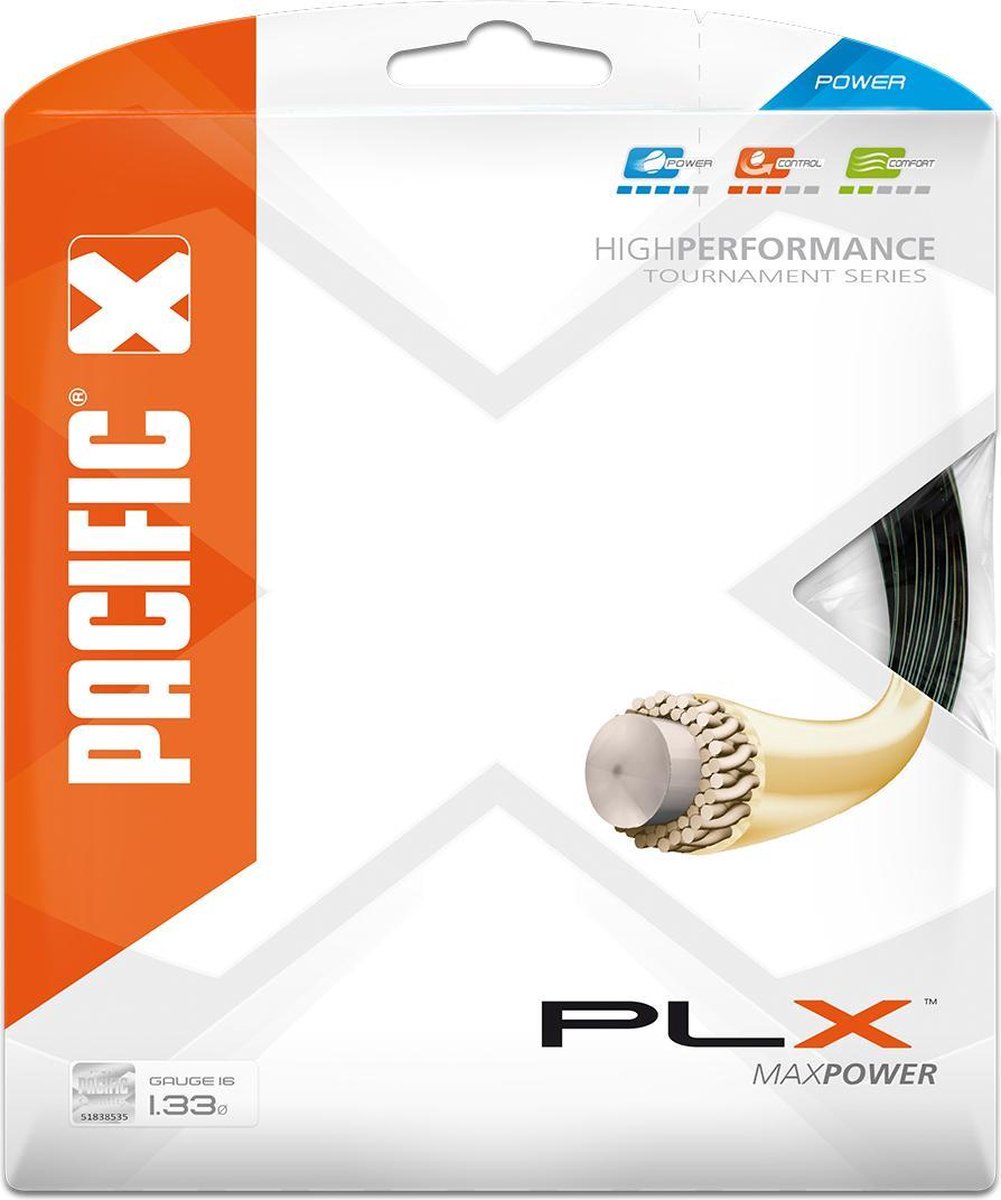 Pacific PLX - Tennissnaren - 1.33mm/ 12.20m - Zwart