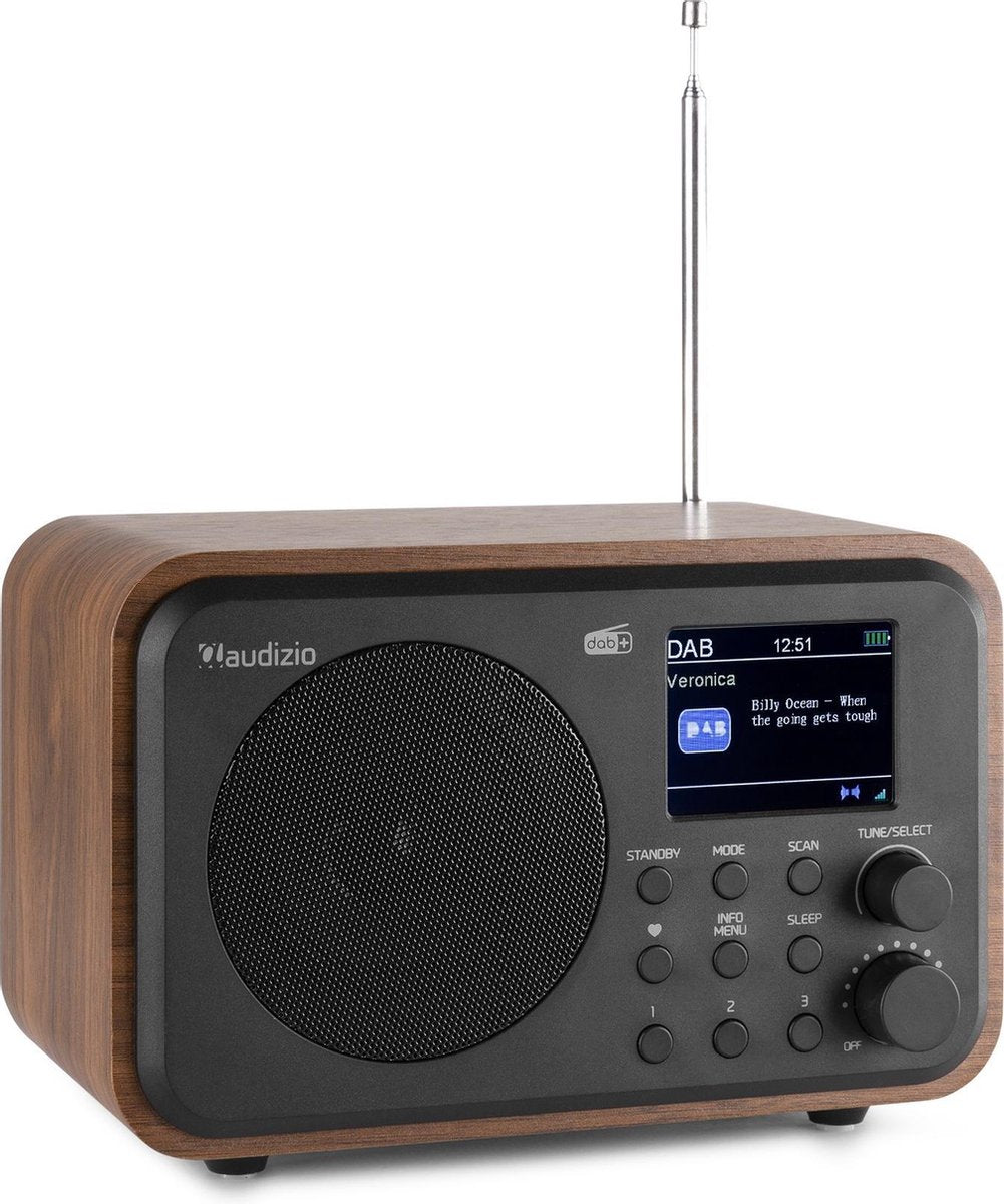 Draagbare DAB radio met Bluetooth - Audizio Milan retro radio met sleeptimer