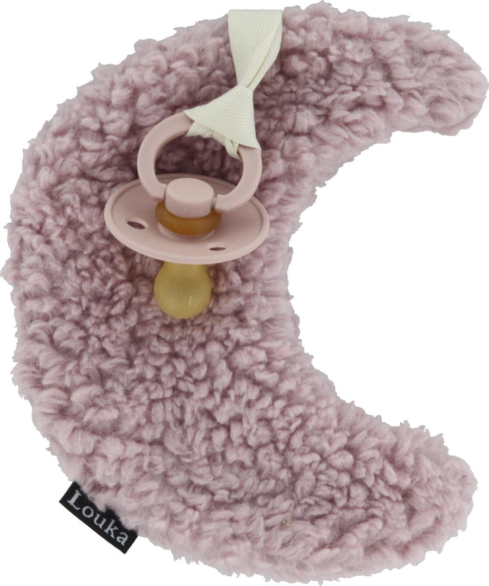 Louka speendoekje maan oud roze - meisje - jongen - teddy - speenknuffel - excl. Speen
