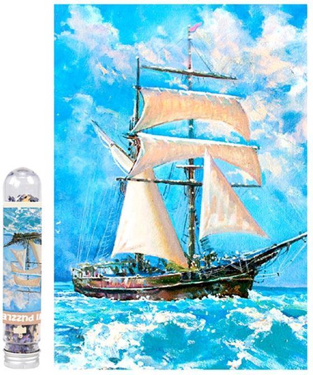 Mini Puzzel - Mini Stukjes - 150 Stuks - Zeilschip op de Ruwe Zee - 15