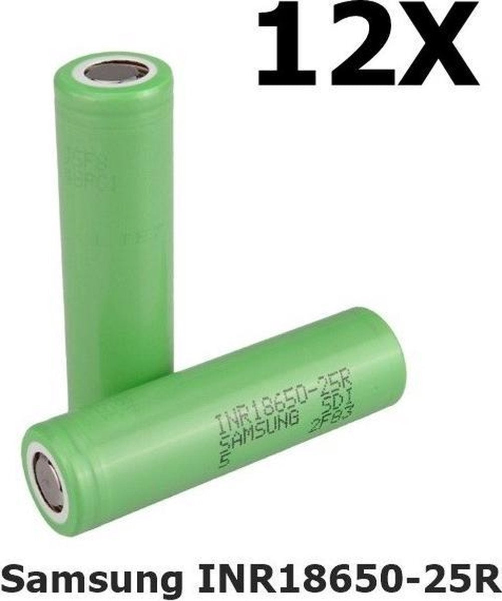 12 Stuks Flat Top Samsung INR18650-25R 20A