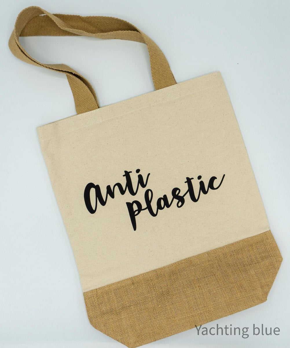 Schoudertas - boodschappentas - strandtas - tas Anti Plastic - bio katoen - laptoptas -