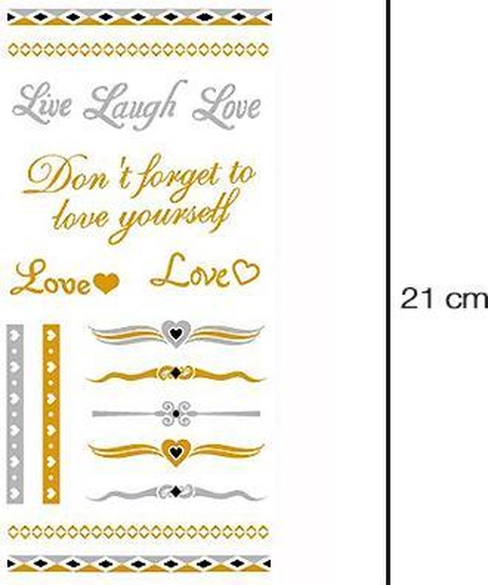 Goud & Zilver Love neptattoo's