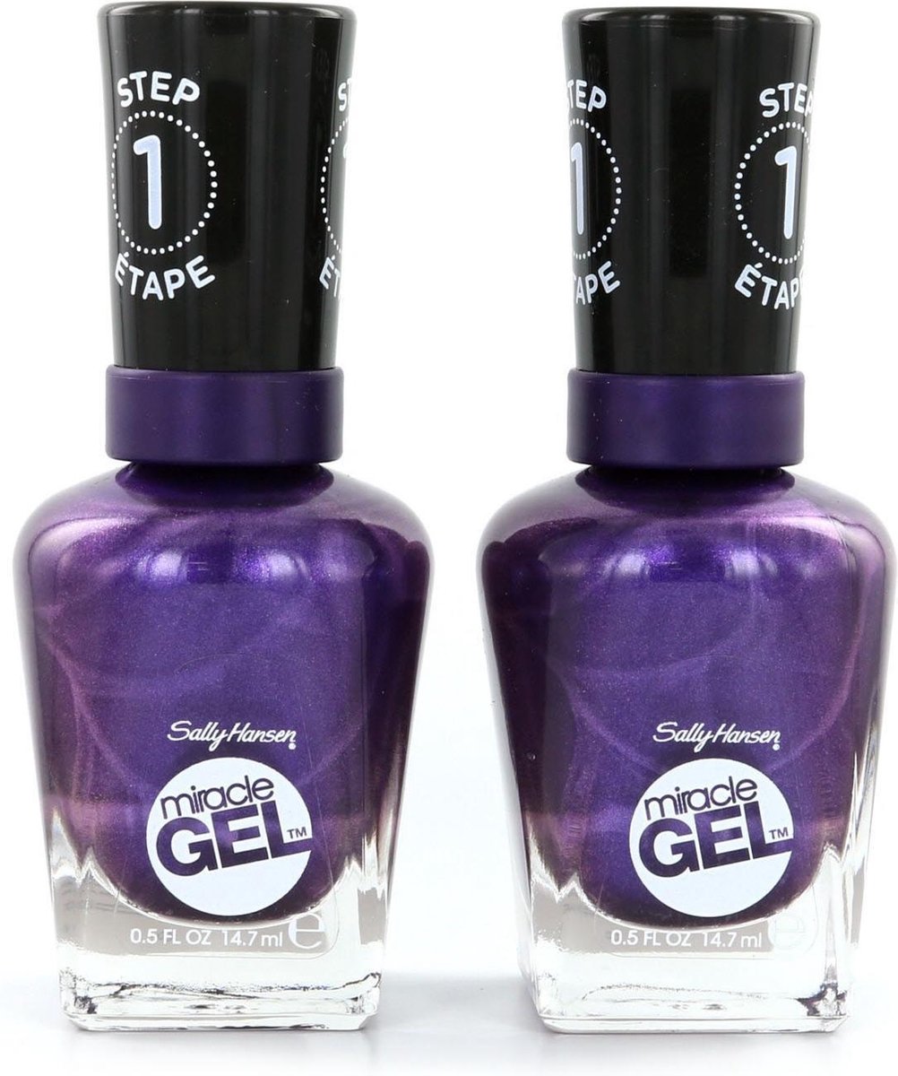 Sally Hansen Miracle Gel Nagellak - 570 Purplexed (2 Stuks)