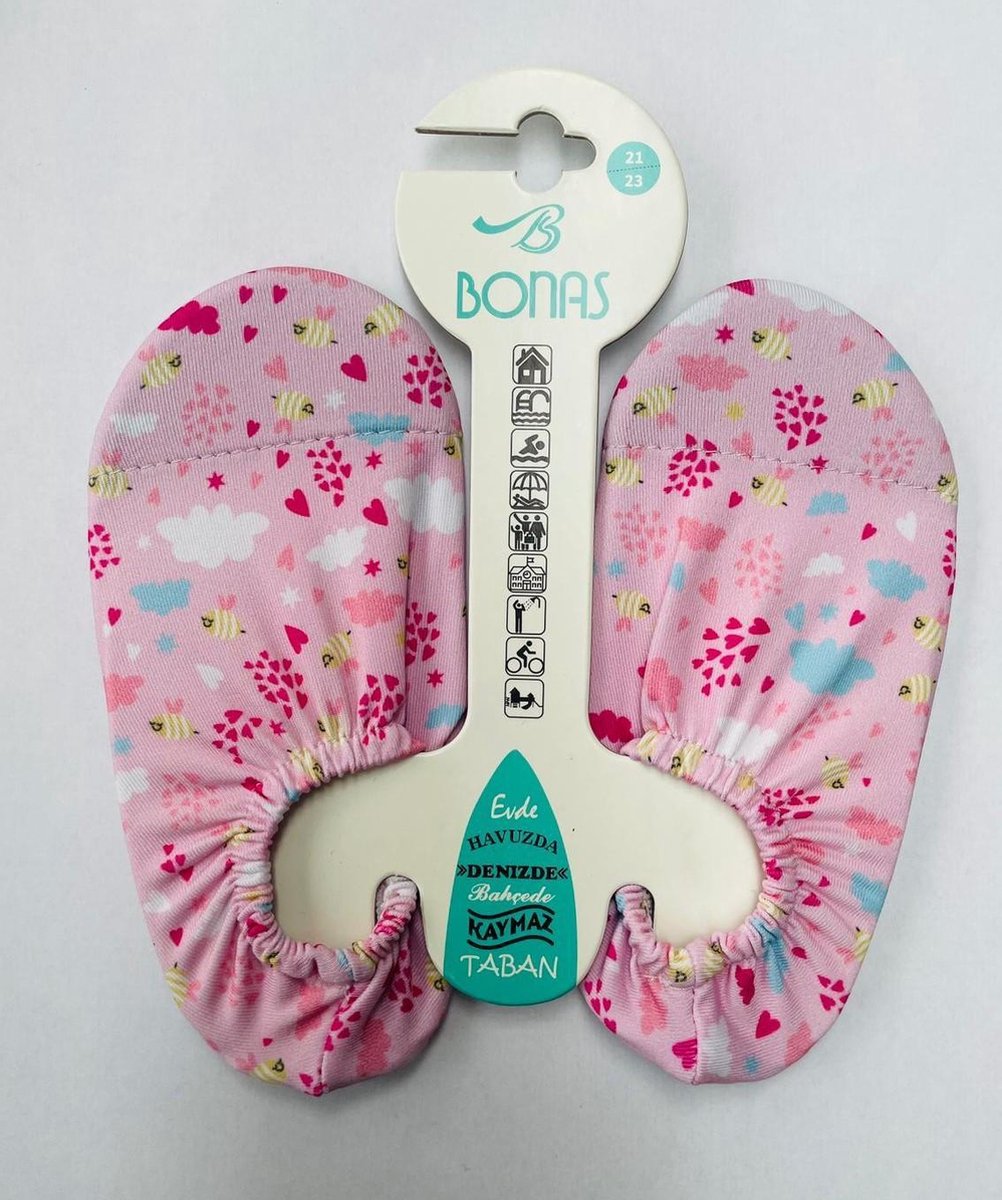 Bonas Antislip Zool Waterschoen | Zwemschoenen | Zwemslof | Gymschoen voor Kinderen Maat 27-29 Pinky