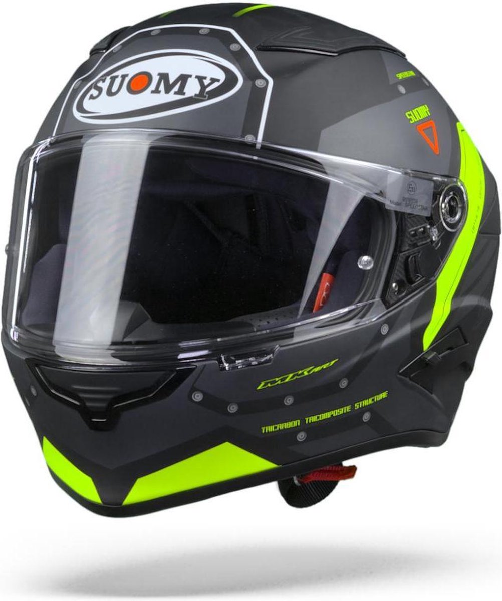 Suomy Speedstar Airplane Matt Grey Yellow Full Face Helmet 2XL