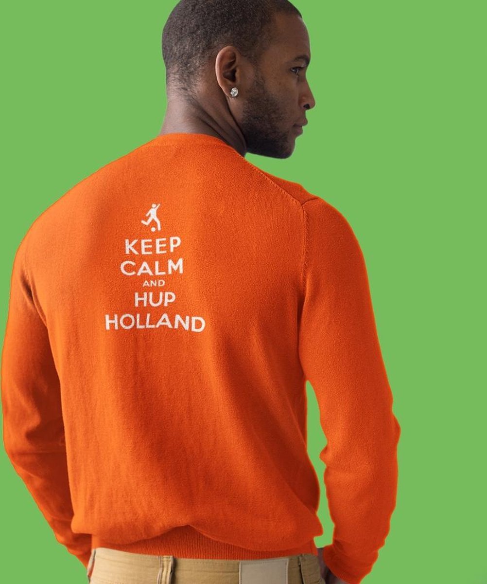 EK Trui Keep Calm & Hup Holland Back (MAAT XL - UNISEKS FIT) | Oranje Outfit | WK & EK Feestkleding