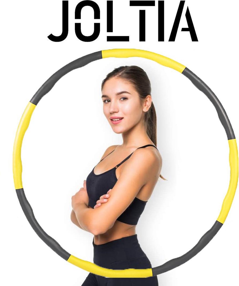 JOLTIA - Fitness Hoelahoep - Weighted Hula Hoop - Hoepel met Gewicht - Volwassenen - Weight - 1 KG - Verstelbaar - Geel