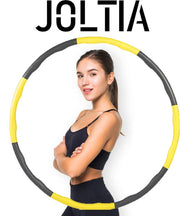 JOLTIA - Fitness Hoelahoep - Weighted Hula Hoop - Hoepel met Gewicht - Volwassenen - Weight - 1 KG - Verstelbaar - Geel