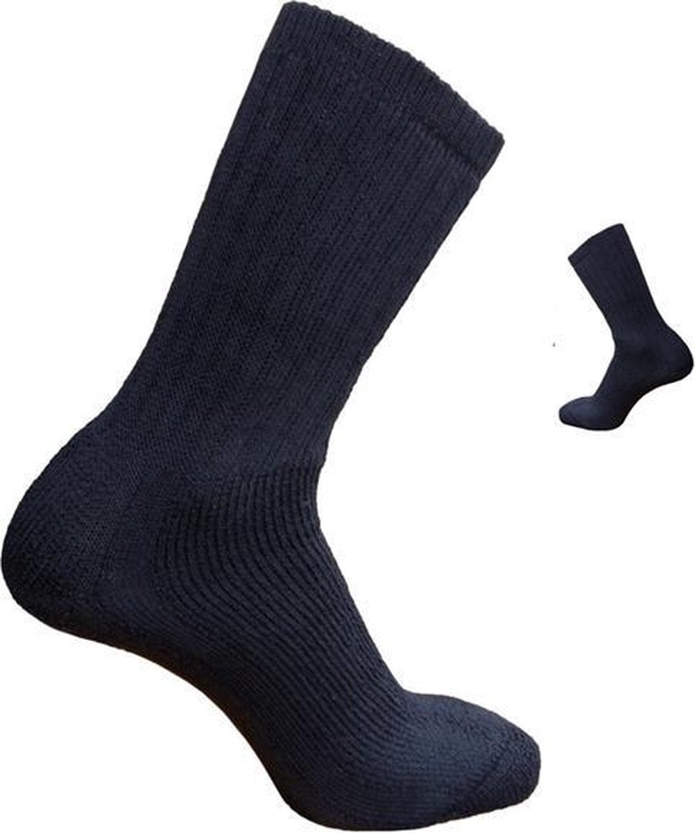 2-Pack Dikke Wollen Thermosokken met Badstof Voering S25 - Unisex - Zwart - Maat 35-38