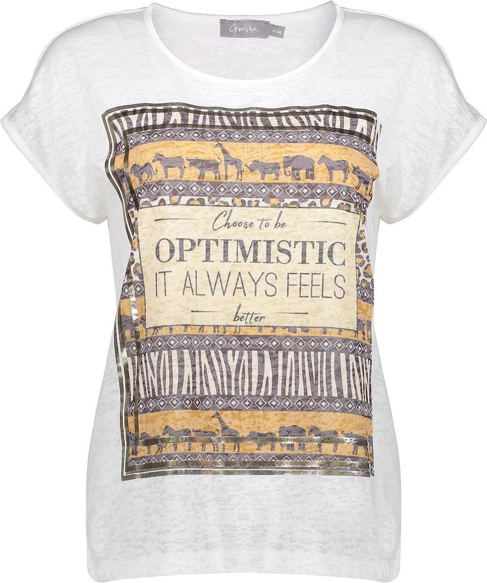 T Shirt Animal Print Optimistic 12042 40 White/tabacco