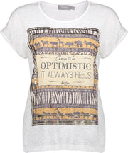 T Shirt Animal Print Optimistic 12042 40 White/tabacco
