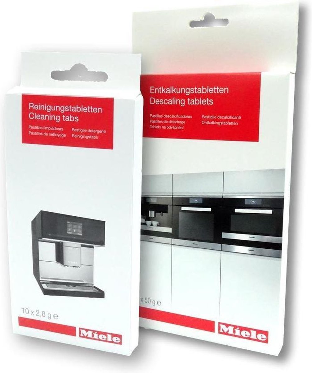 Miele 0178330 Ontkalkingstabletten + Miele 7616440 Reinigingstabletten 10270530