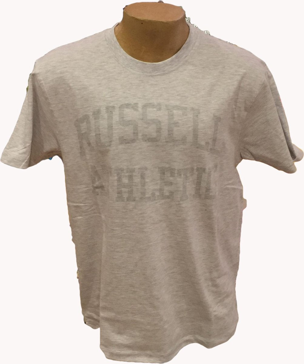 Russell T Shirt Groot logo grijs