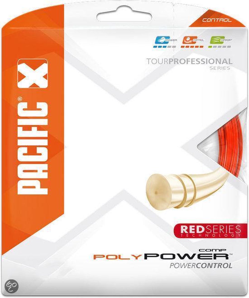 Pacific Poly Power Comp - Tennissnaren - 1.30mm / 12.20m - Rood