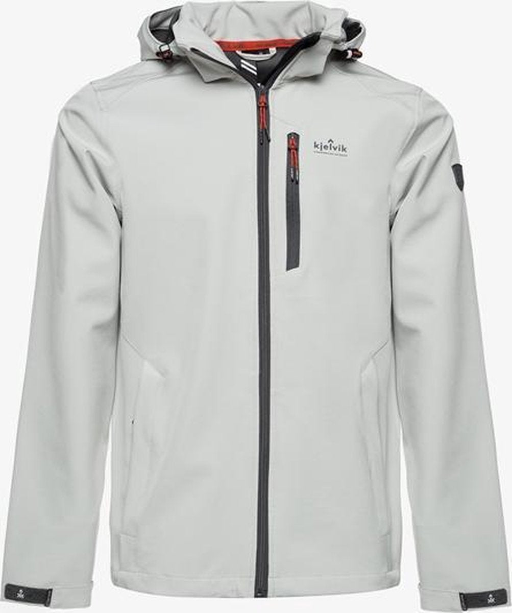 Kjelvik heren softshell jas waterafstotend - Grijs - Maat L - Winddicht - Ademend materiaal