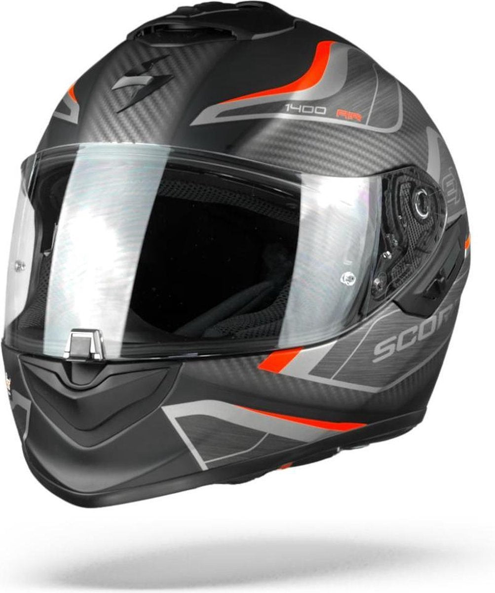 Scorpion EXO-1400 Air Attune Mat Zwart Rood Integraalhelm - Motorhelm - Maat L