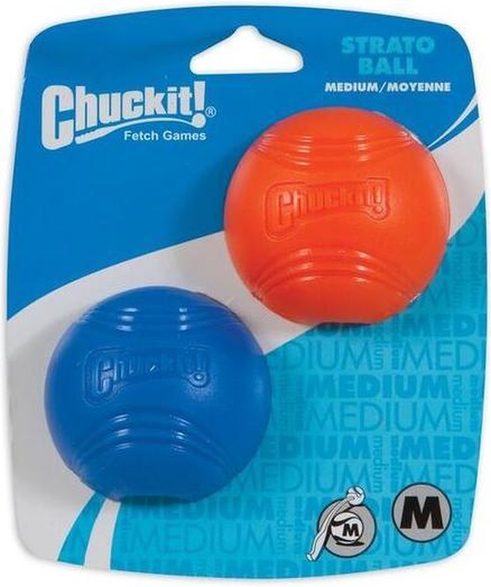 Chuckit - Strato Hondenbal - Speelgoed voor honden - Rubberen bal - Stuitert - 6CM 2 Ballen