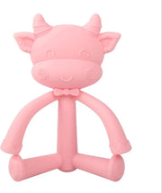 Baby Koe Siliconen - Stretch koe- Hand oog coordinatie(rose) NU TIJDELIJK 1+1 GRATIS