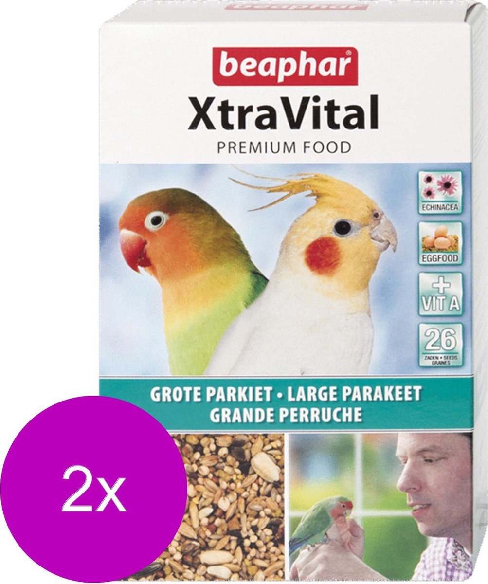 Beaphar Xtra Vital grote Parkiet - 2 St à 500 gr - Vogelvoer