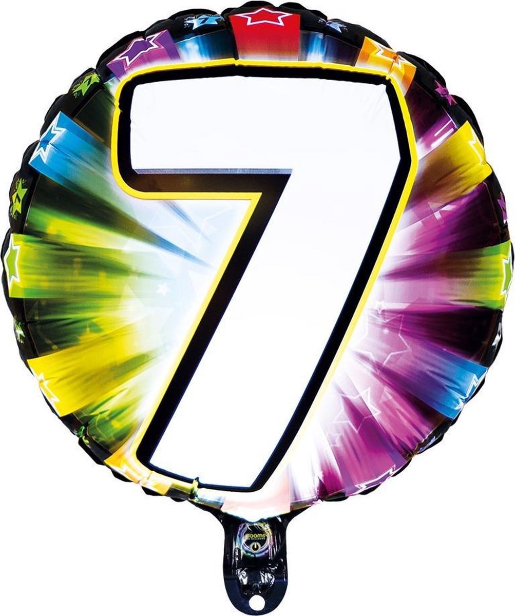 Illooms Led-folieballon Cijfer 7 56 Cm
