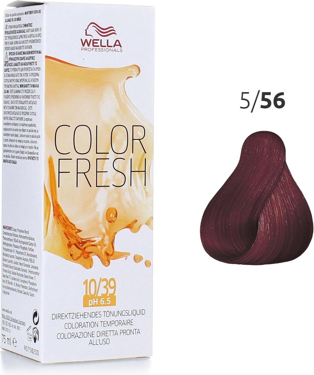 Wella Haarkleuring Professionals Color Fresh Semi-Permanente Toning 5.56 Licht Mahonie Violetbruin