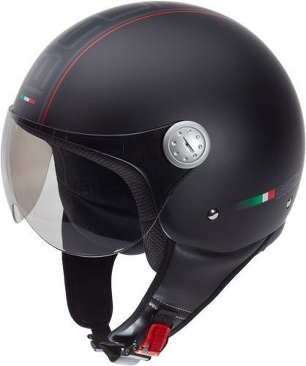 Beon Design Scooterhelm Motorhelm Mat Zwart - Maat M / 57 cm