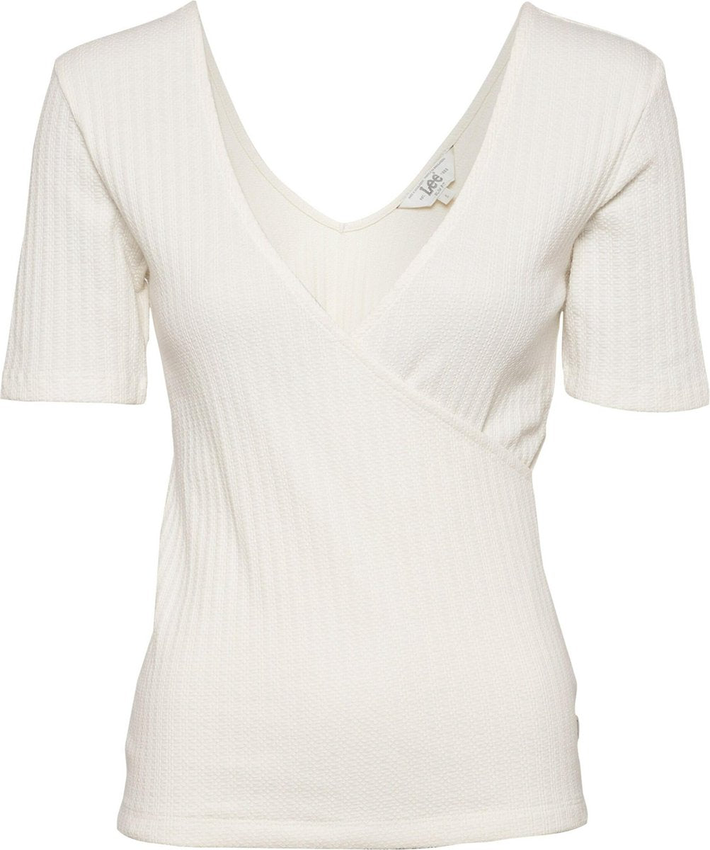 LEE WRAP RIBBED TEE L44RPJNQ ECRU