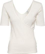 LEE WRAP RIBBED TEE L44RPJNQ ECRU