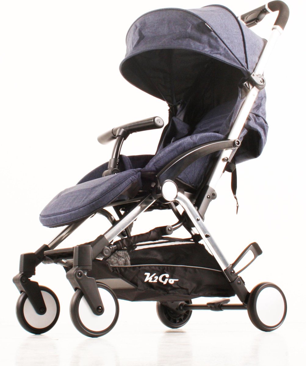 Kekk Buggy Wandelwagen K2 Go Donker Blauw met Chrome Frame