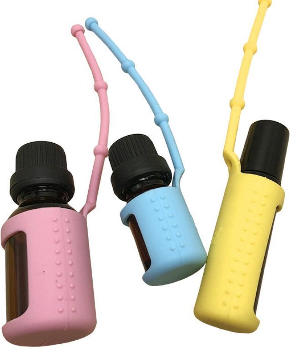 Siliconen beschermhoesjes - 5 stuks - voor 5 ml flesjes - aromatherapie