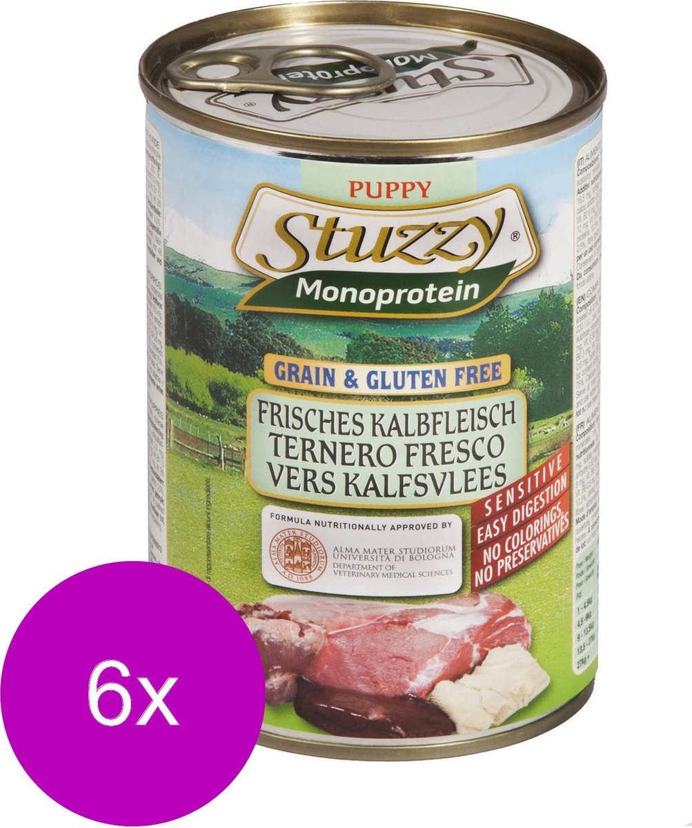 Stuzzy Blik Puppy - Kalfsvlees - Hondenvoer - 6 x 400 g