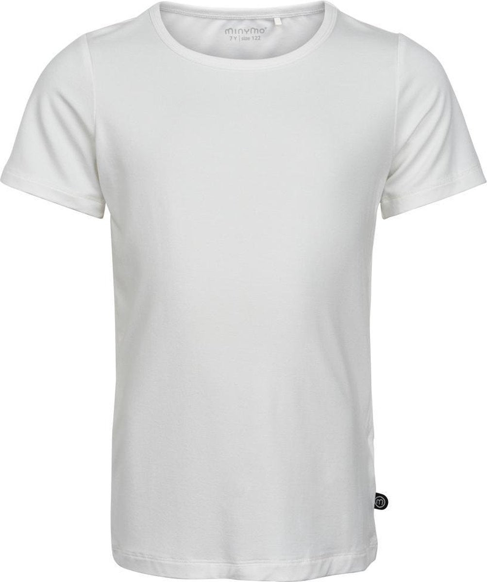 Minymo T-shirt Bamboo Meisjes Viscose Wit Maat 86