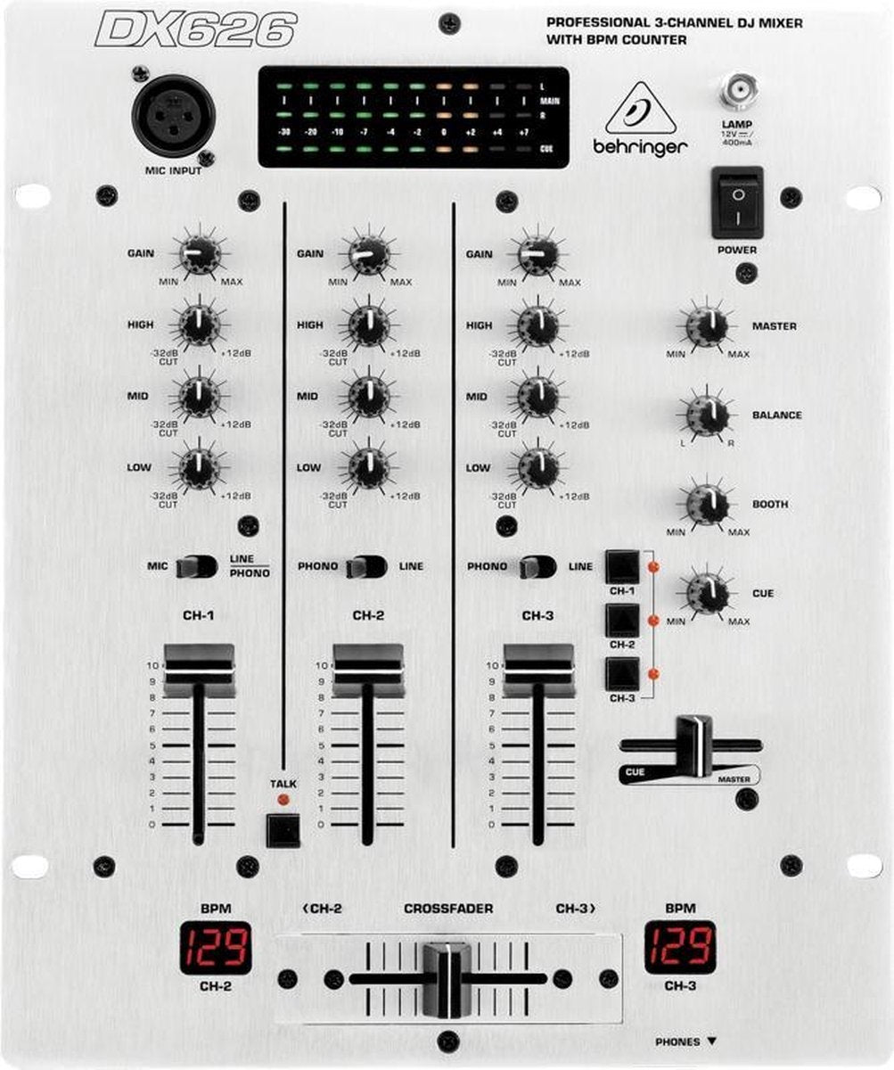 Behringer DX626 3kanalen Grijs DJ-controller