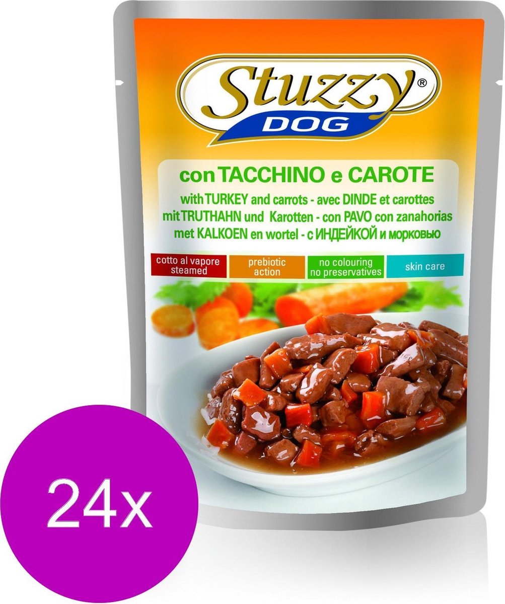 Stuzzy Dog - Kalkoen En Wortel - Hondenvoer - 24 x 100 g
