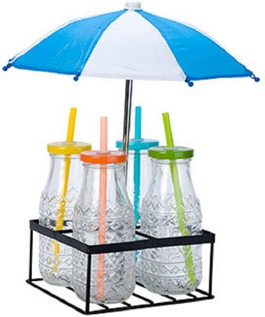 Cosy & Trendy Houder 4 Drankflesjes Met Paraplu