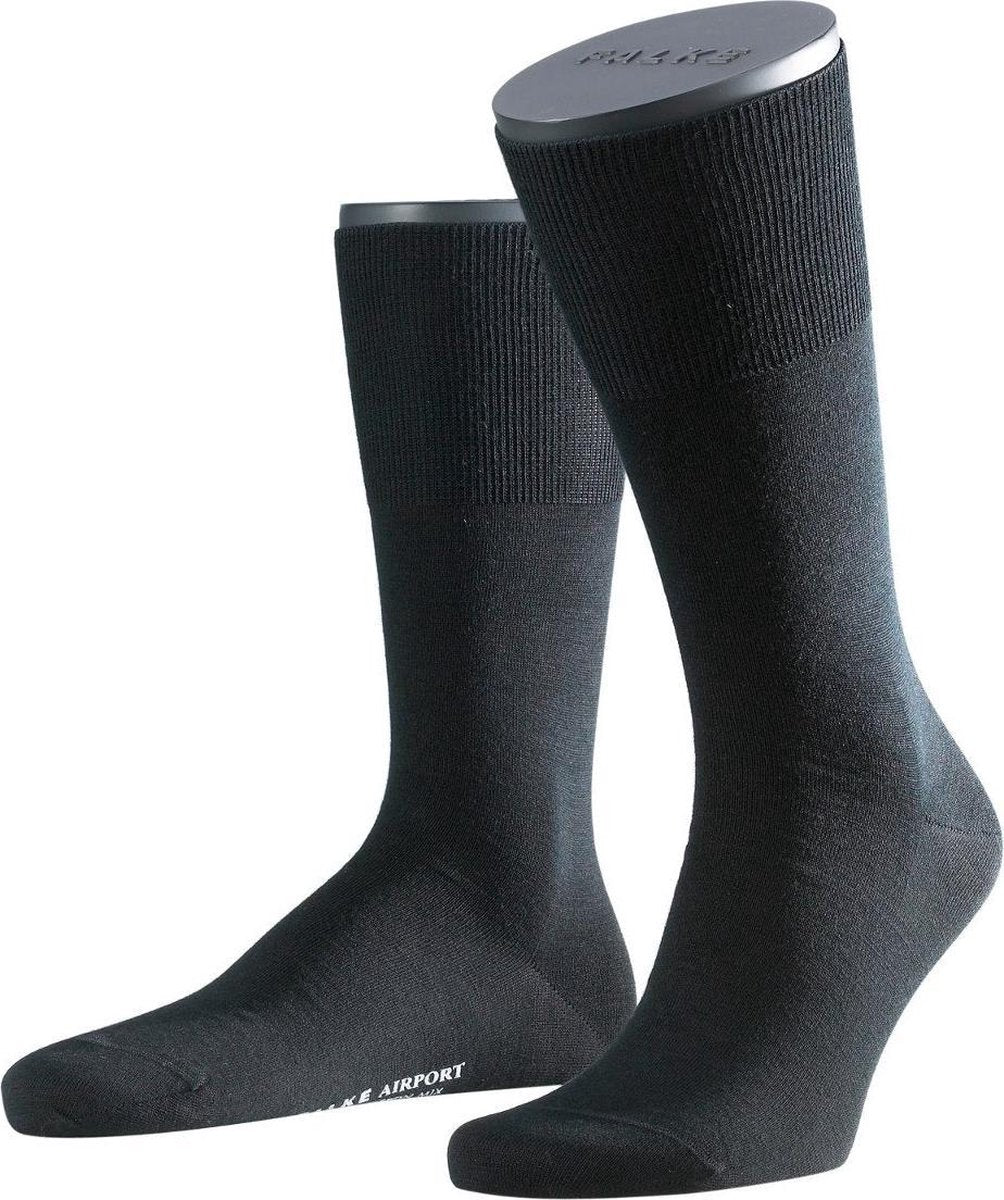 FALKE Airport Heren Sokken - Zwart - Maat 43-44