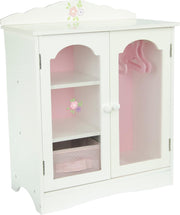 Houten poppenkleerkast voor poppen van 45 cm. Olivias World TD-0210A