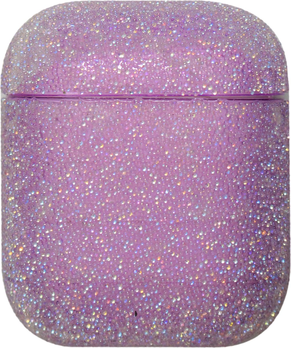 Airpods Hoesje – Glitter Hard Case – Paars
