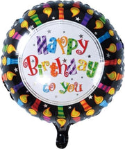Folie ballon rond vorm 46 cm groot met tekst Happy Birthday to you