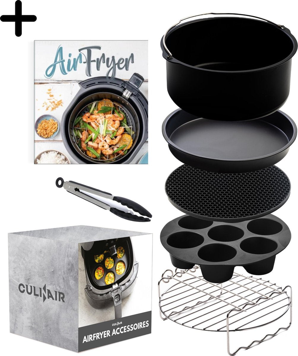 Culi-N-Air - 7-Delige - Heteluchtfriteuse XL accessoires set - Inclusief Kookboek