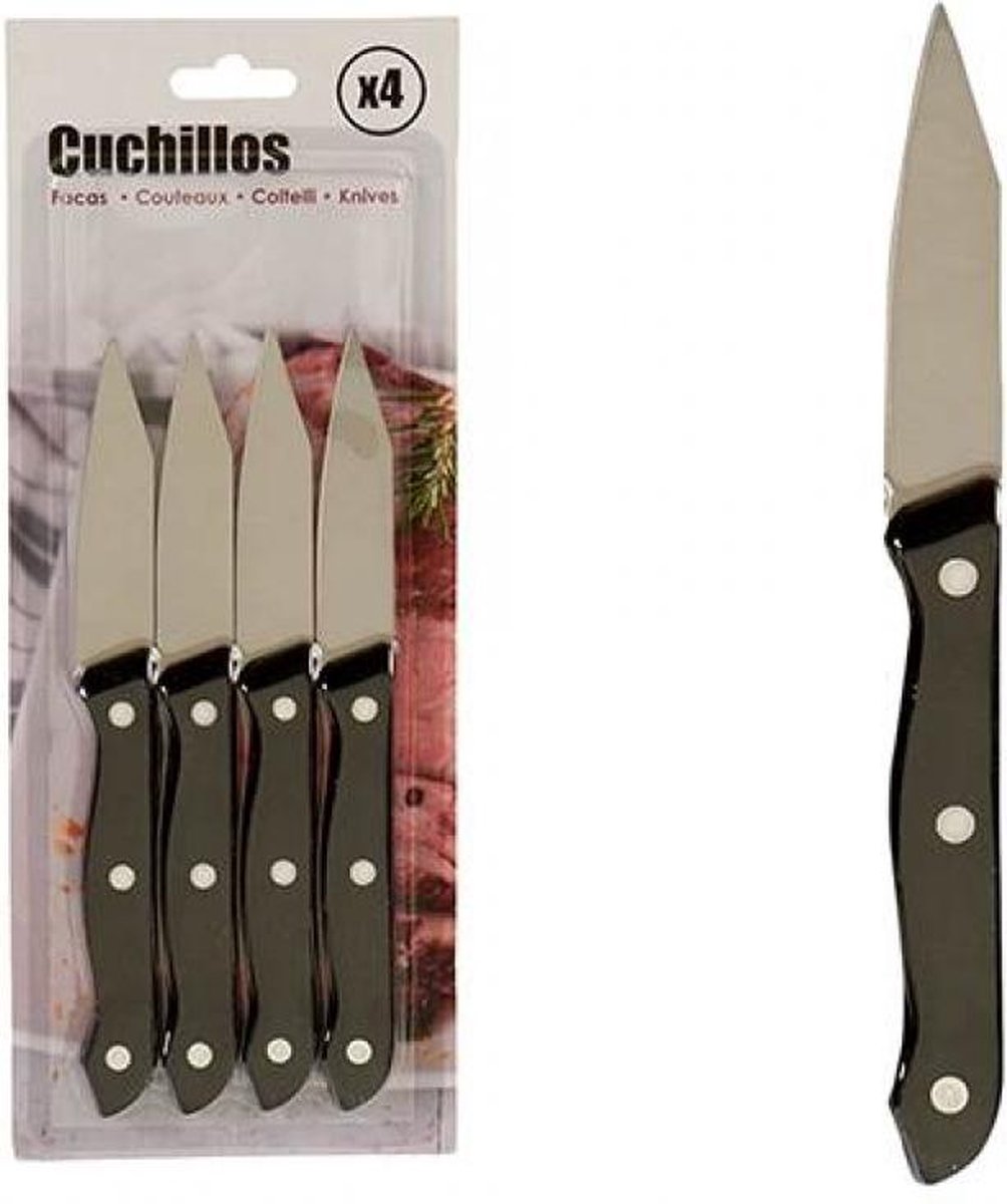 Schilmesjes | Set van 4 | Keukenmesjes | Zwart