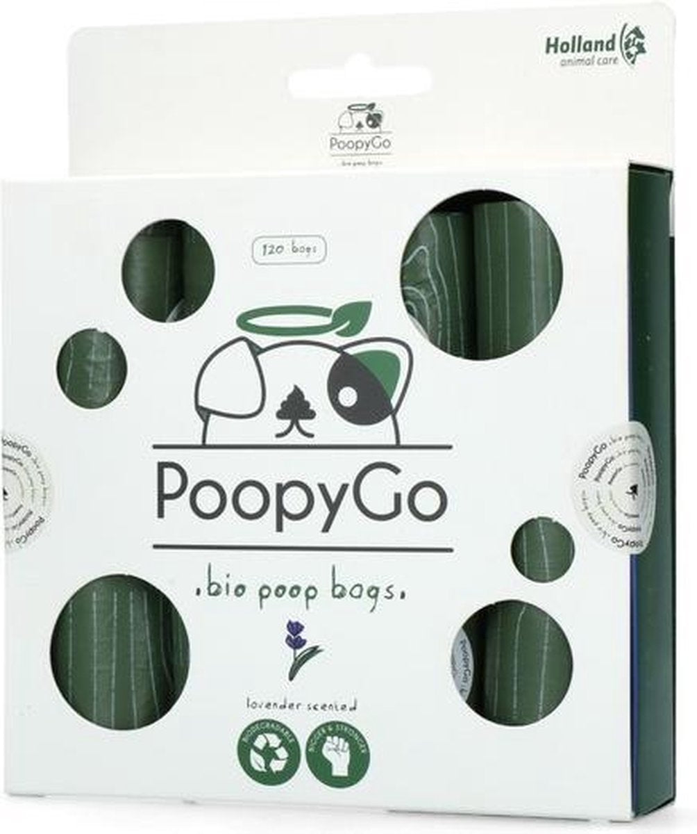 RelaxPets - Poepzakjes - Honden Poepzakjes - PoopyGo - Eco Friendly - 120 stuks - Lavendelgeur - 21 x 33 cm