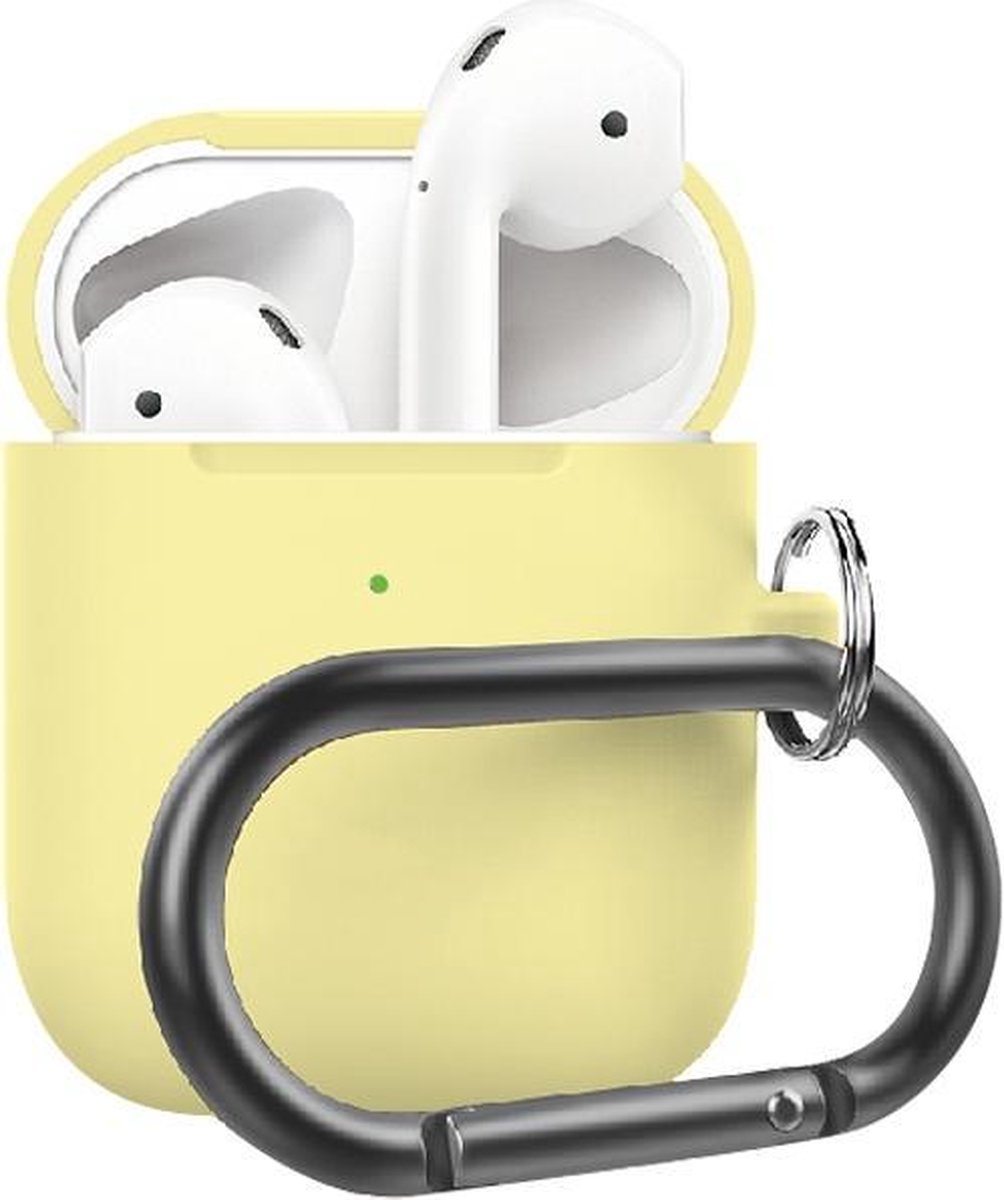AirPods hoesje van By Qubix - AirPods 1/2 hoesje siliconen chargebox Series - soft case - geel - UV bescherming