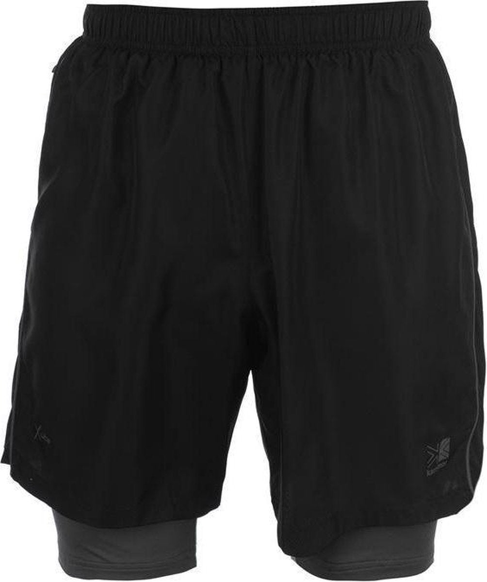 Karrimor 2 in 1 Runningshort sportbroek - maat S - Heren - Zwart