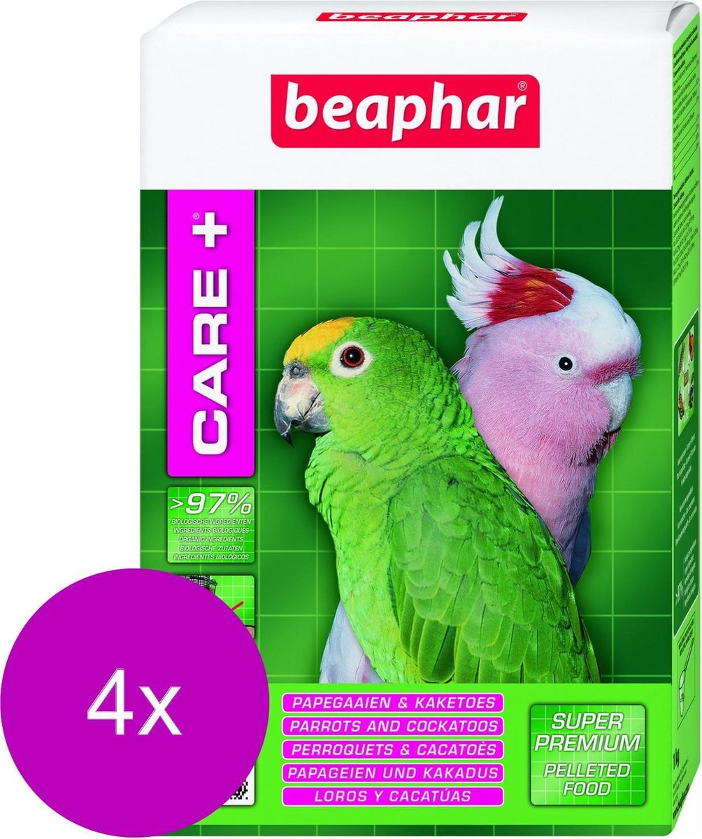 Beaphar Care Plus Papegaai & Kaketoevoer - Vogelvoer - 4 x 1 kg