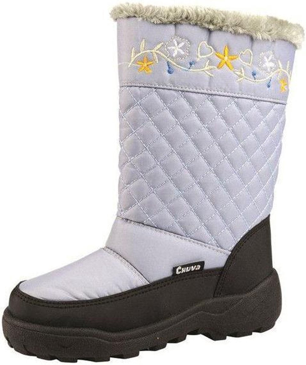Chuva meisjes en dames snowboot grijs met bloemetjes Maat: 40