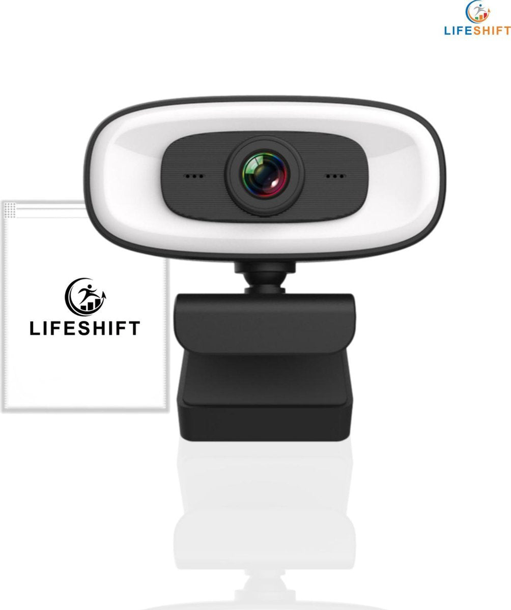 Lifeshift FULL HD 2K Webcam met Ringlicht