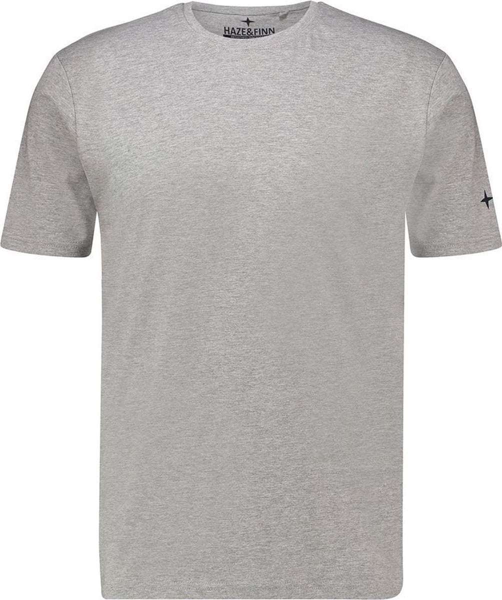 Haze&Finn T-shirt Ronde Hals Melange Licht Grijs (ME-0002)