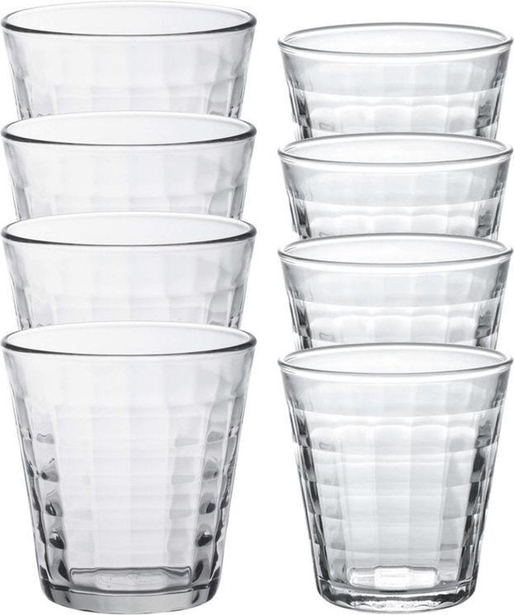 Drinkglazen/waterglazen Prisme set transparant 170/275 ml - 12-delig - koffie/thee glazen